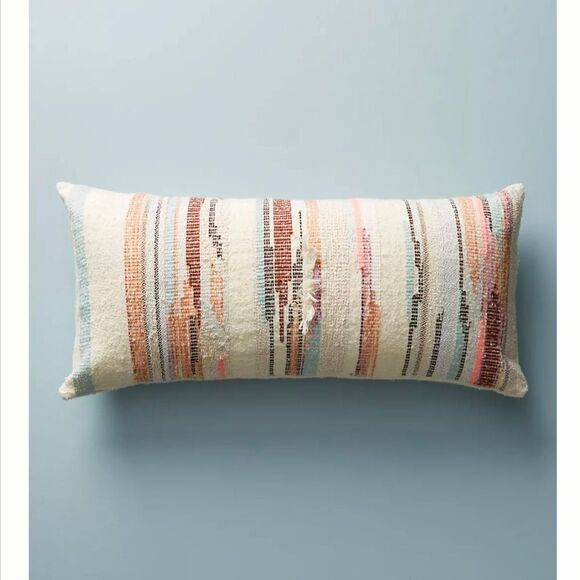Jess Feury Sunstreak Pillow 
Striped Multicolor Lumbar Pillow NWT - Picture 1 of 9